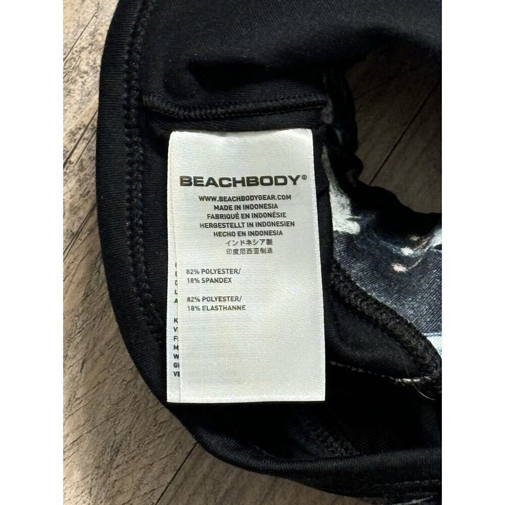 Beach Body Sports Bra Size Large Compress Racerback Running Athletic‎ Black Wht - Picture 5 of 6